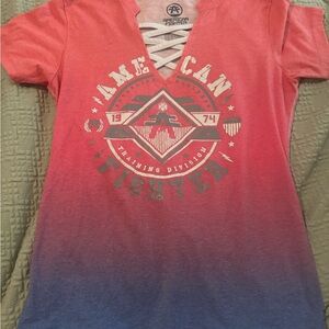 American Fighter Red and Blue Women's Top